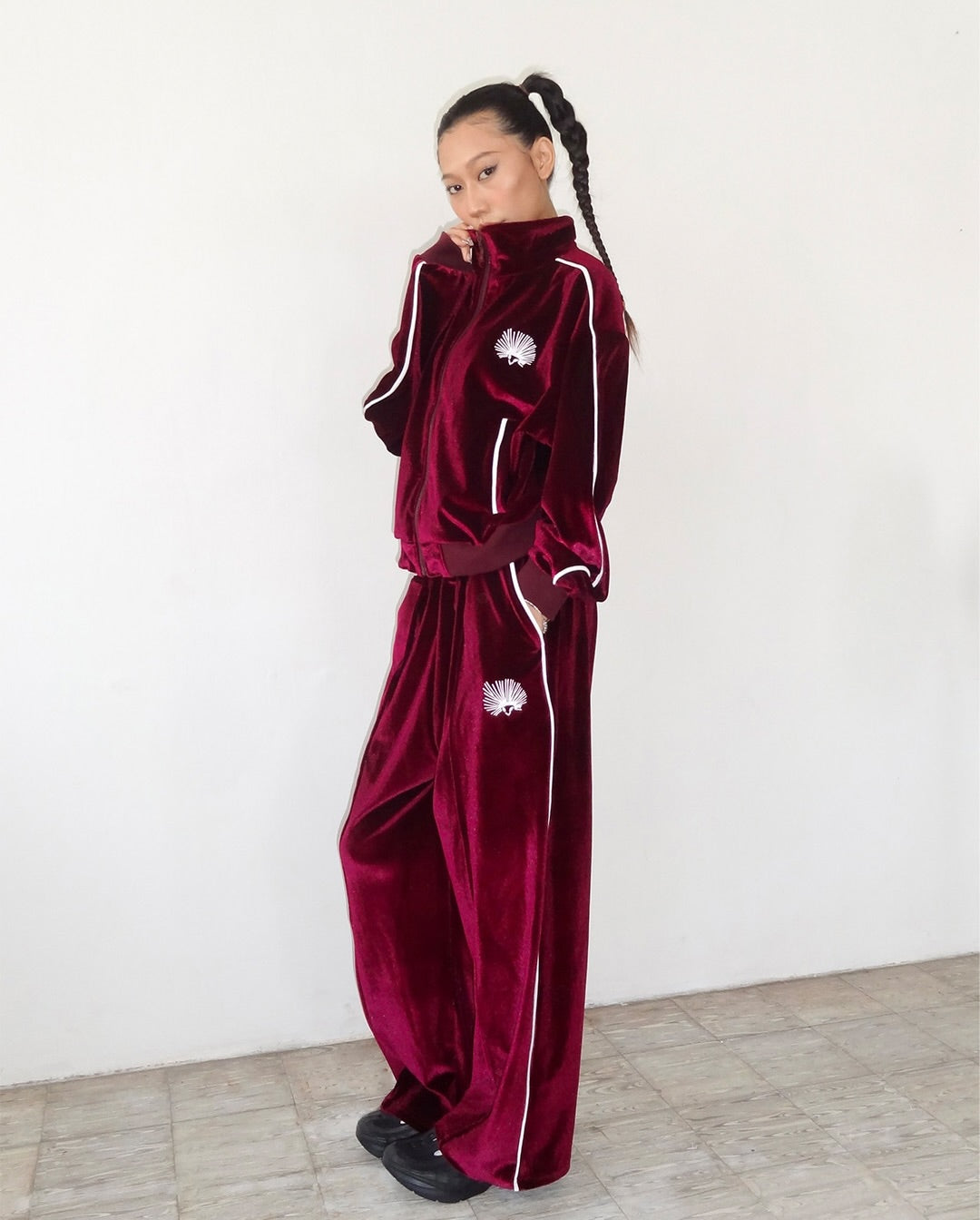 VELOUR PANT [BORDEAUX RED]