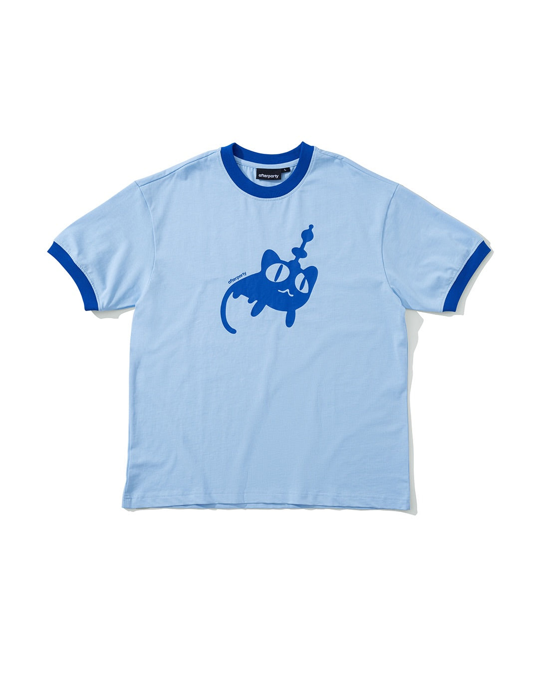 ALIEN CAT RINGER TEE - BLUE