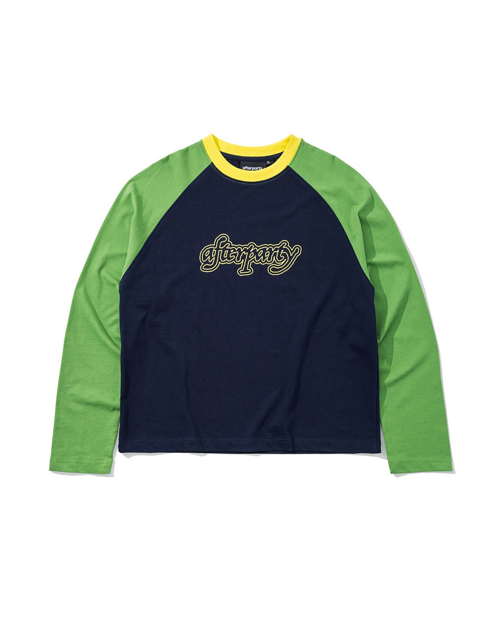 SCRIPT LETTER RAGLAN - NAVY/GREEN