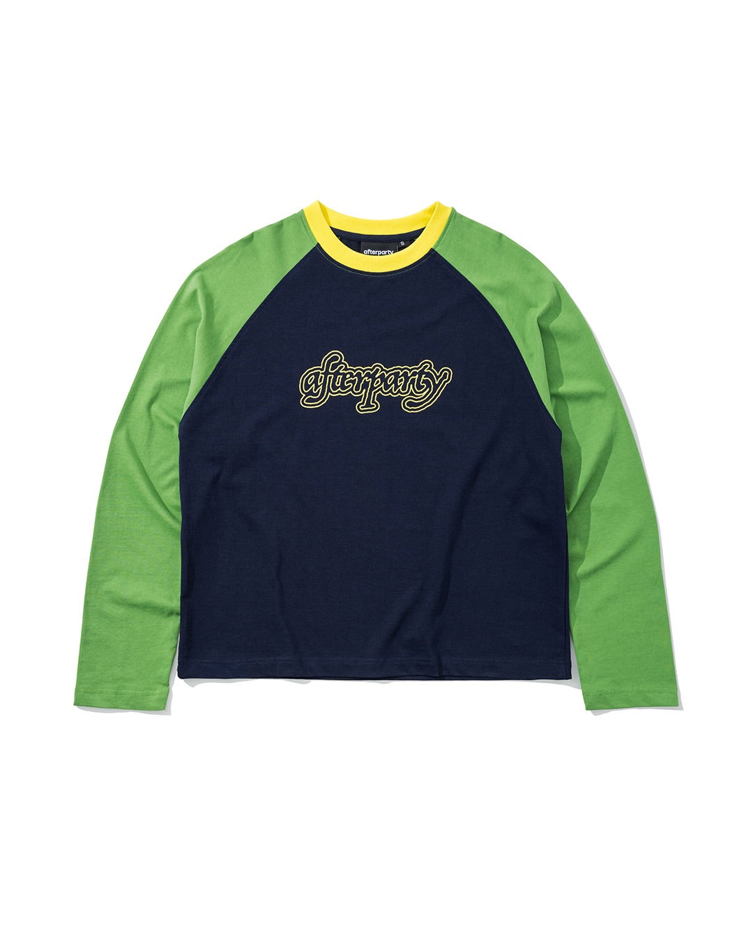 SCRIPT LETTER RAGLAN - NAVY/GREEN