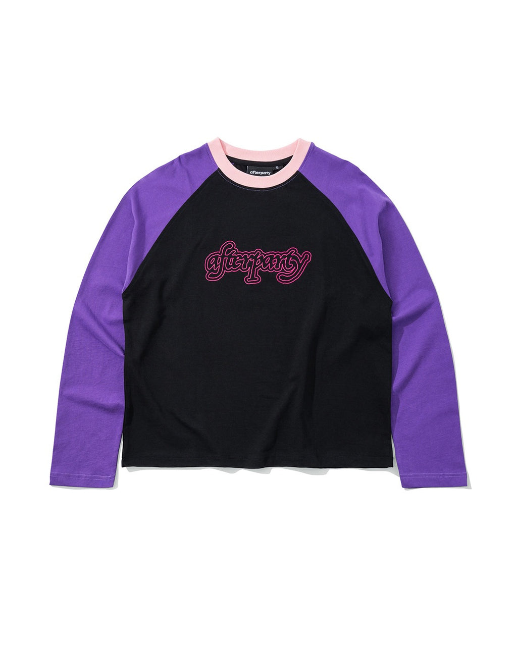 SCRIPT LETTER RAGLAN - BLACK/PURPLE