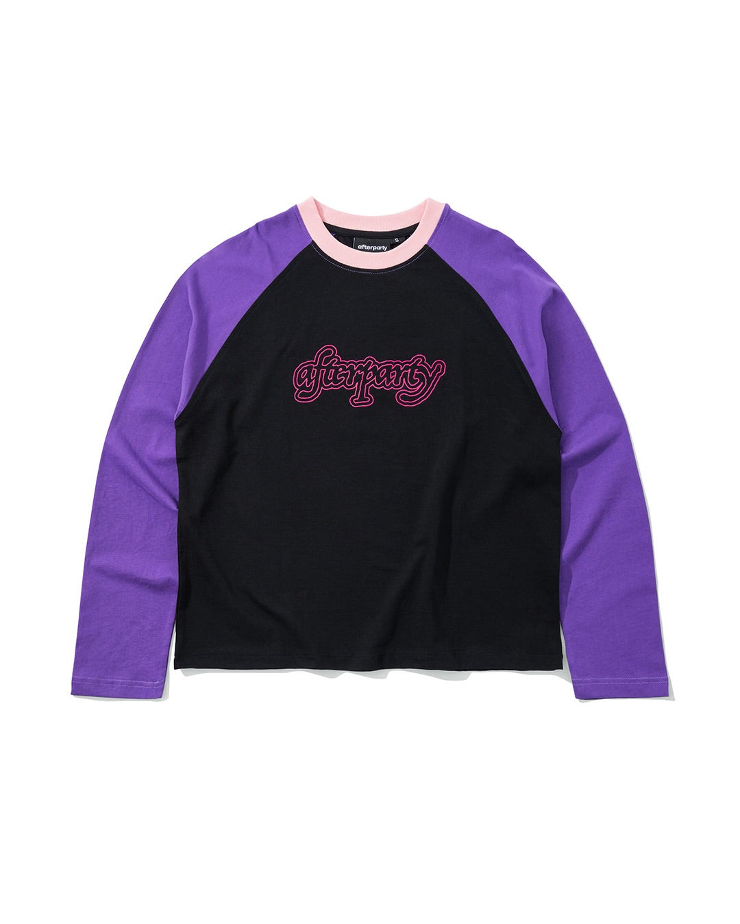 SCRIPT LETTER RAGLAN - BLACK/PURPLE