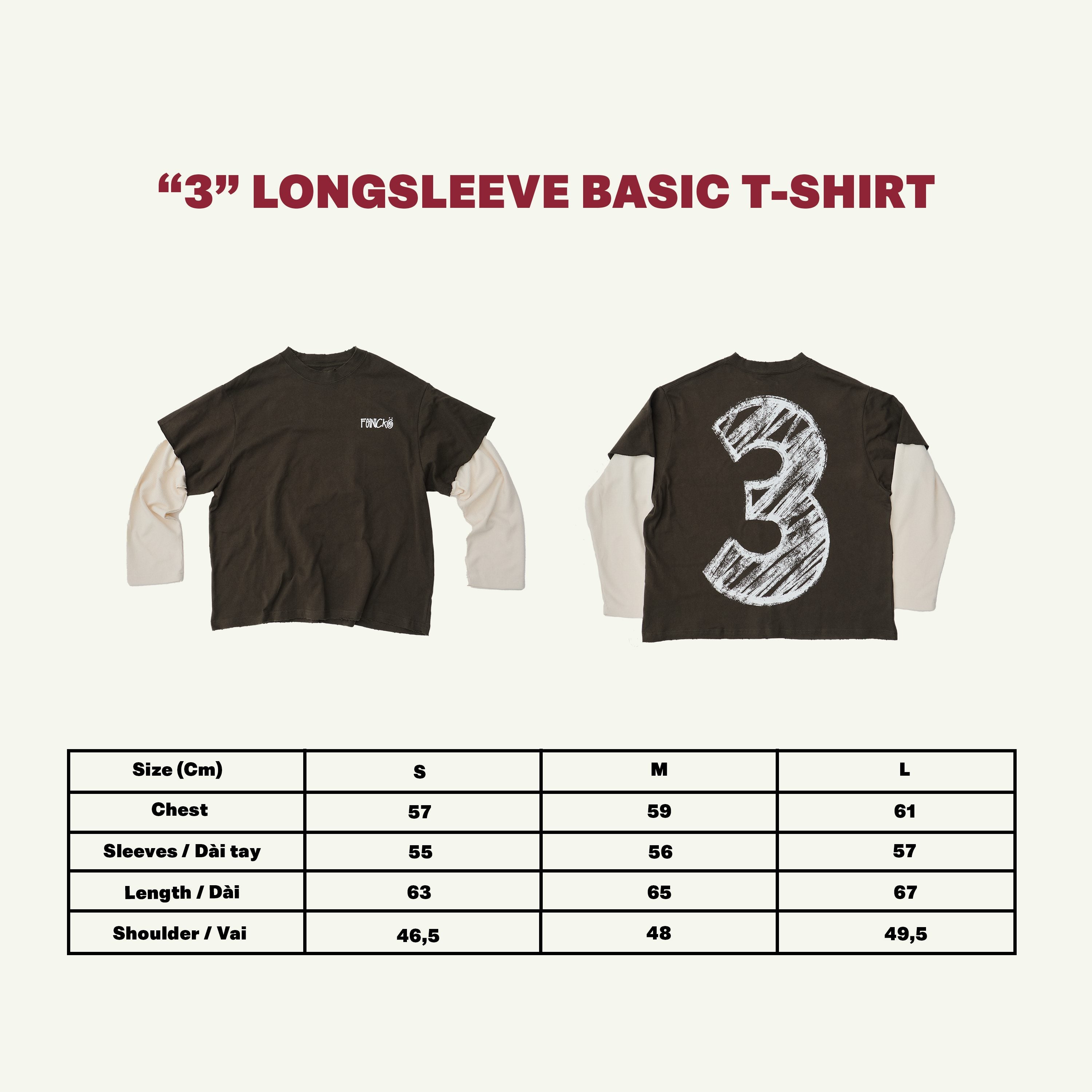 FK “3” LONG Sleeve - NAVY