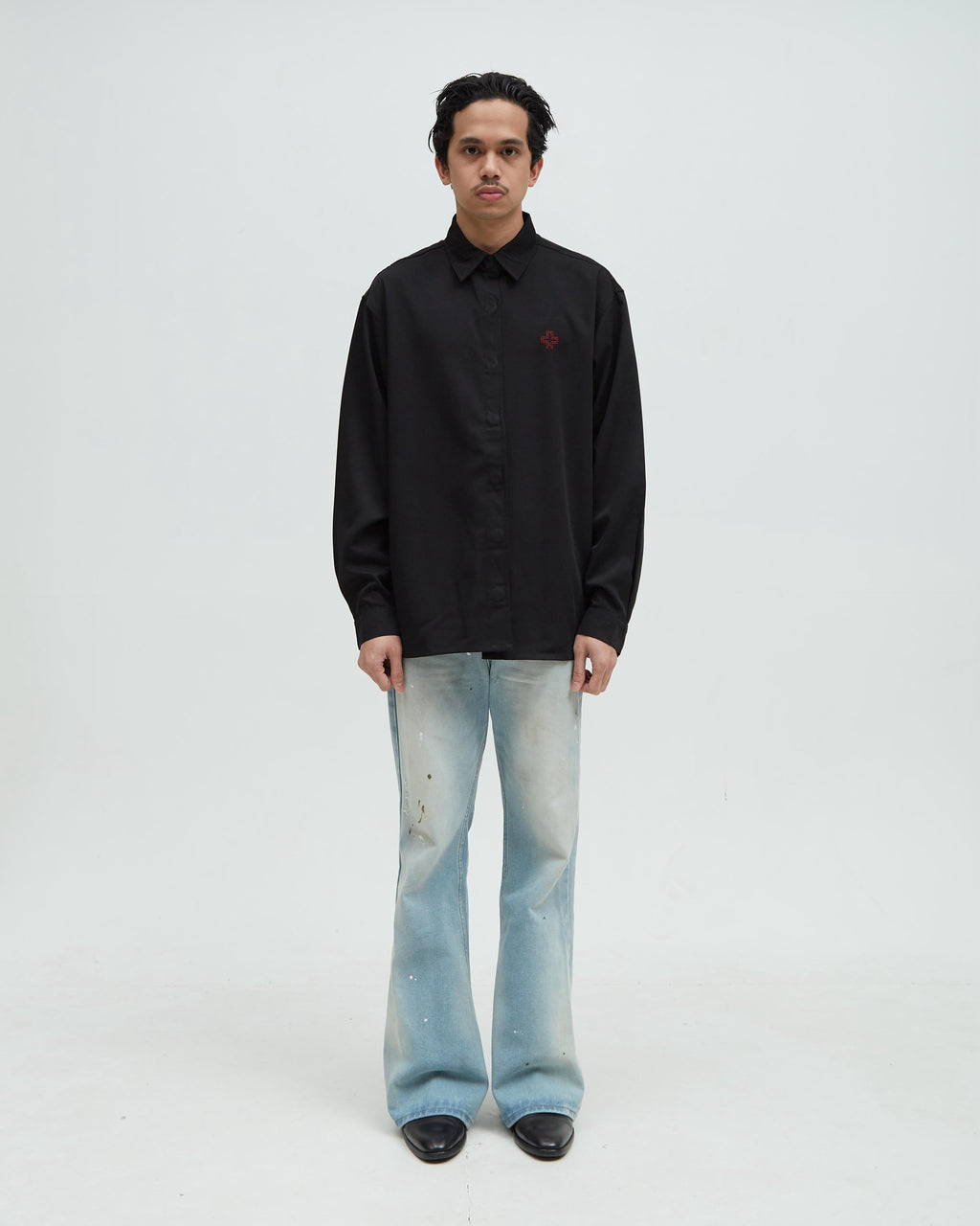 Hotel Mud Wash Blue Flare Pants V2
