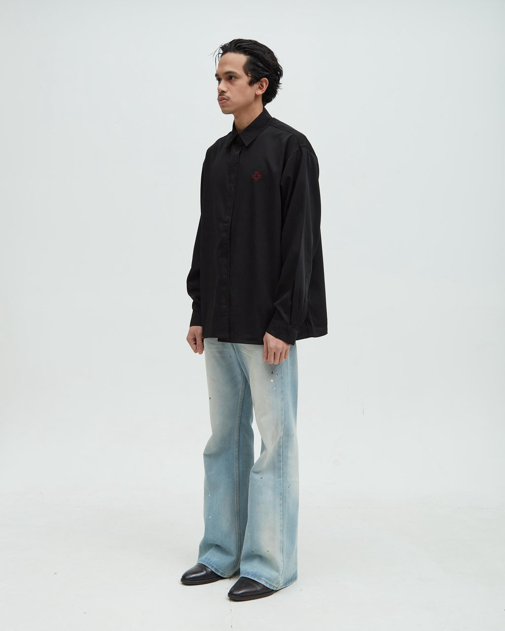 Hotel Mud Wash Blue Flare Pants V2