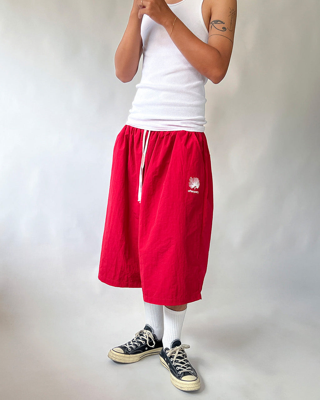 AFTERPARTY Nhím Nylon Shorts - Red 4