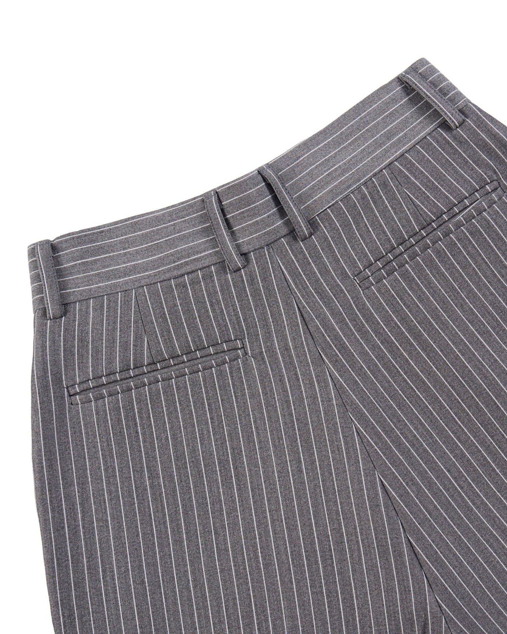 LIDER - ROLLING WIDE-LEG TROUSERS [Striped Grey]