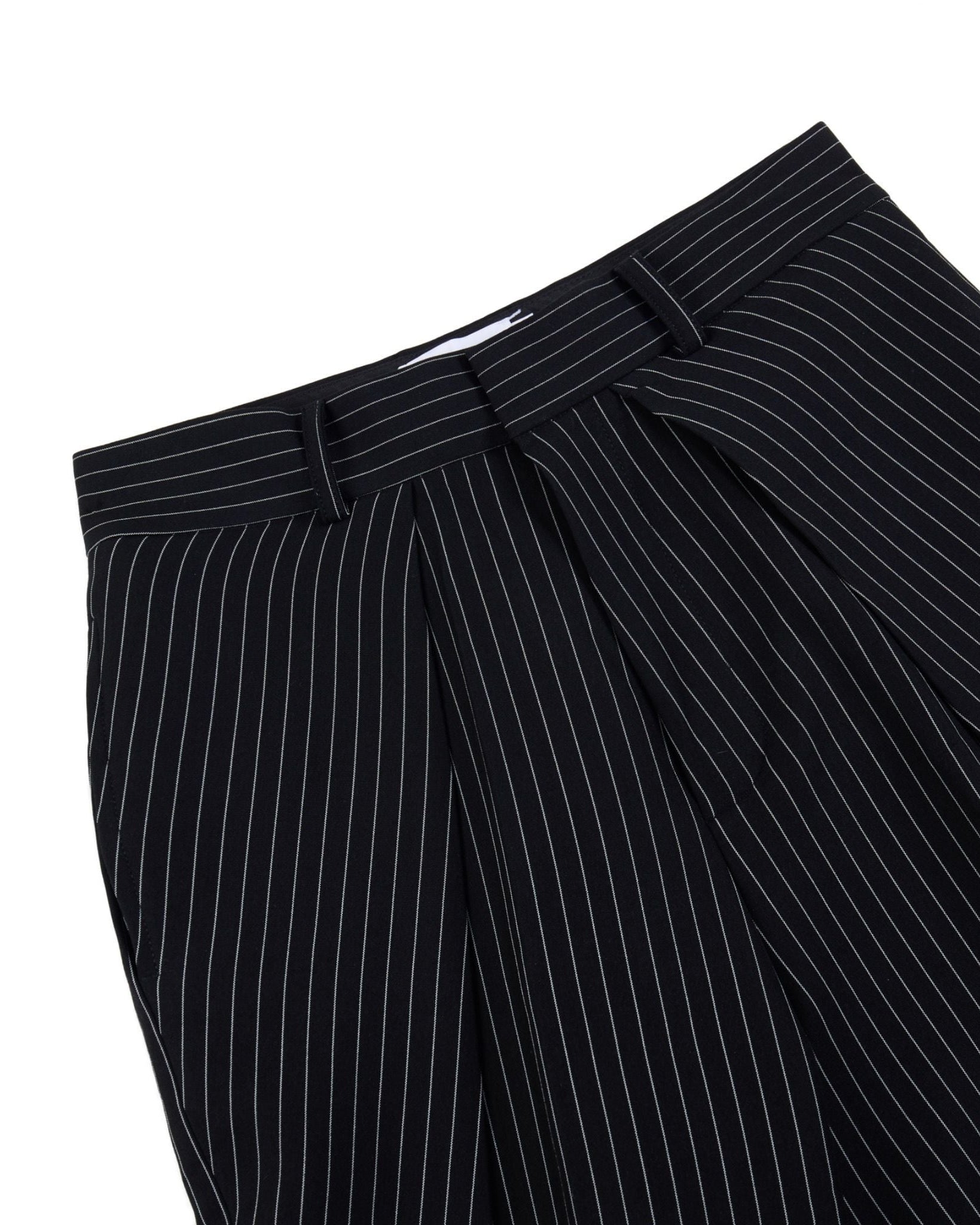 LIDER - ROLLING WIDE-LEG TROUSERS [Striped Black]
