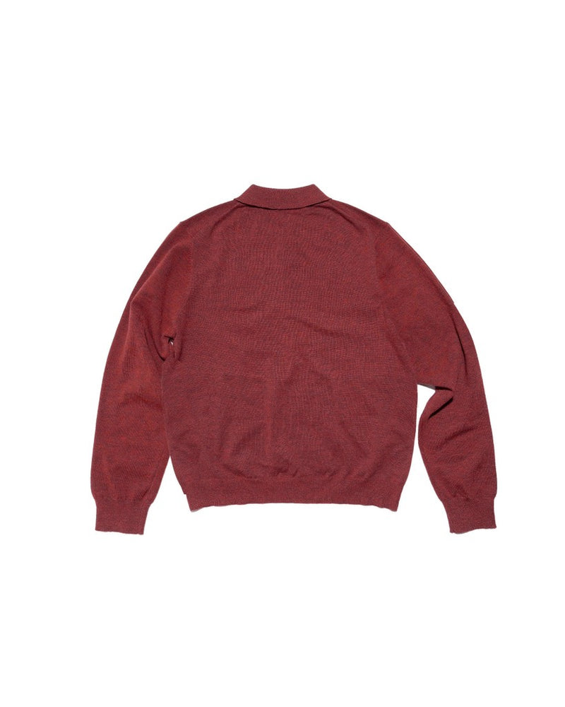 Blackorp Knit Polo Longsleeve De Red Wine – official view 2