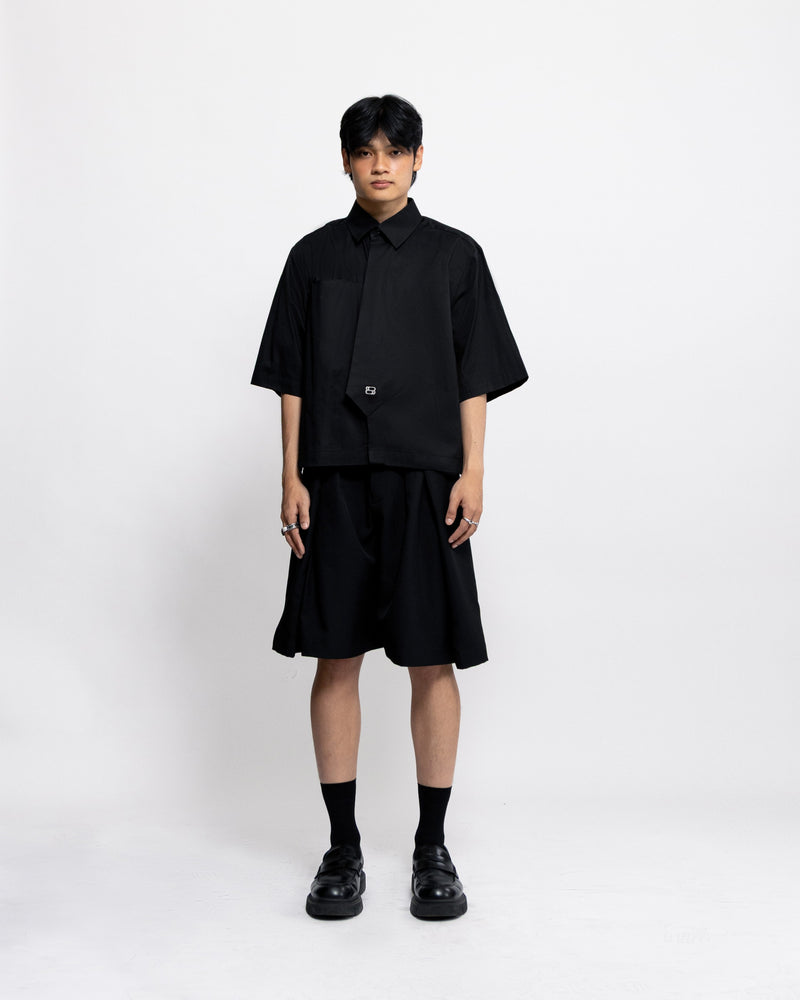 BLANC STUDIO Posh Boxy Shirt (Black) – official view 2