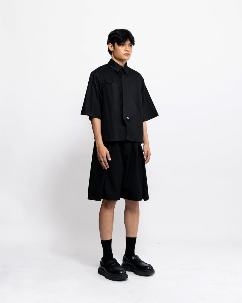 BLANC STUDIO Posh Boxy Shirt (Black) – official view 3