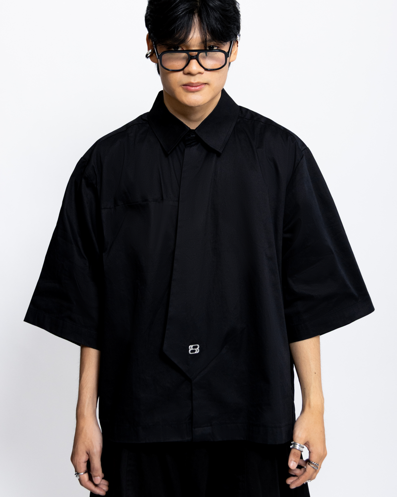 BLANC STUDIO Posh Boxy Shirt (Black) – official view 6