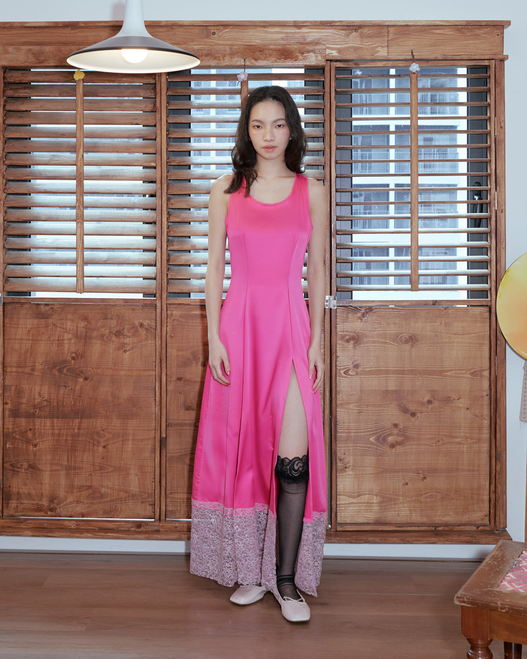 Kittie Yiyi Starry Chill Double Slit Dress - Fuchsia Pink