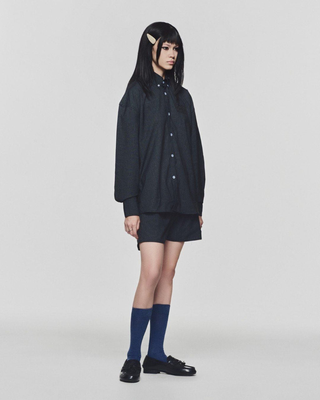 LIDER LAIDBACK CHECK SHORTS [Mono Black]