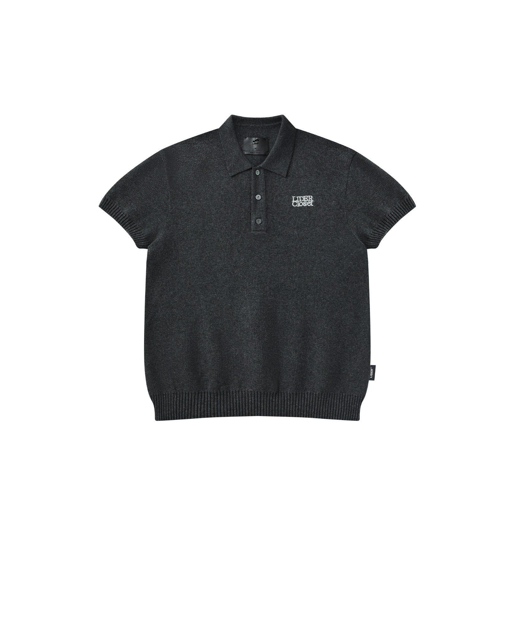 LIDER - THE ELAN KNIT POLO SHIRT - Moon Grey