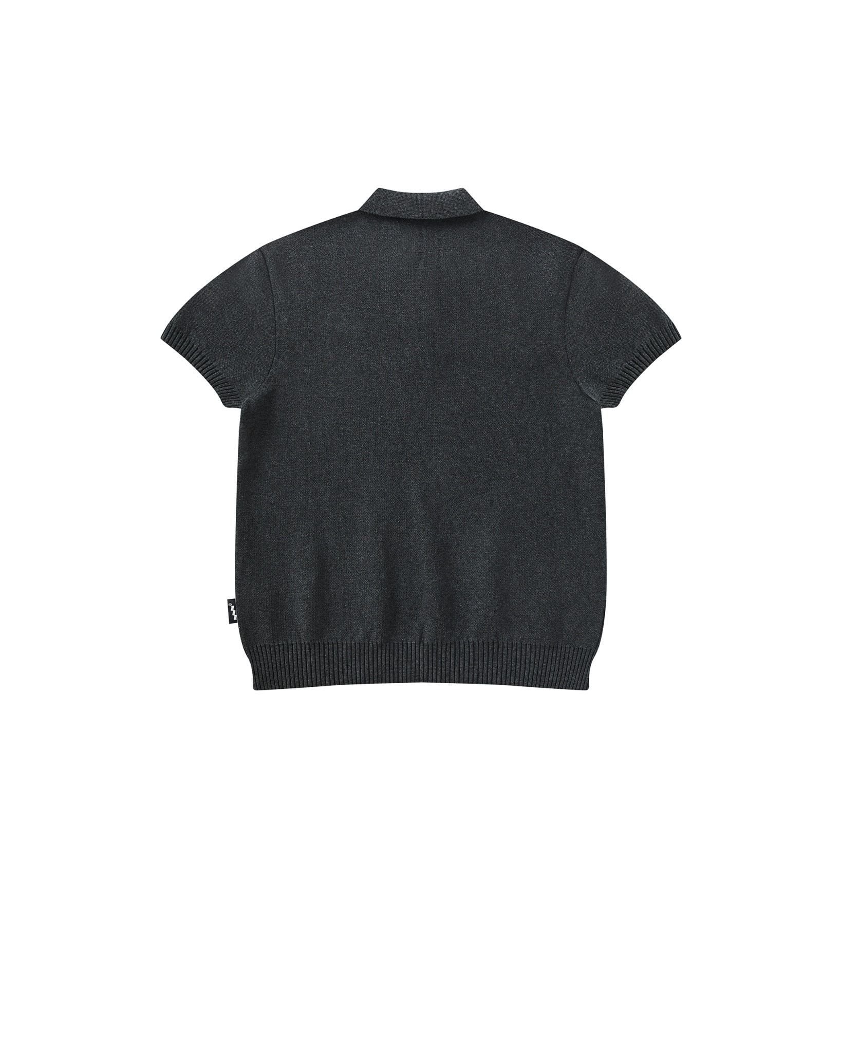 LIDER - THE ELAN KNIT POLO SHIRT - Moon Grey