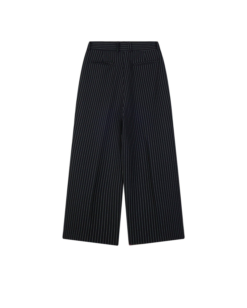 LIDER - ROLLING WIDE-LEG TROUSERS [Striped Black]