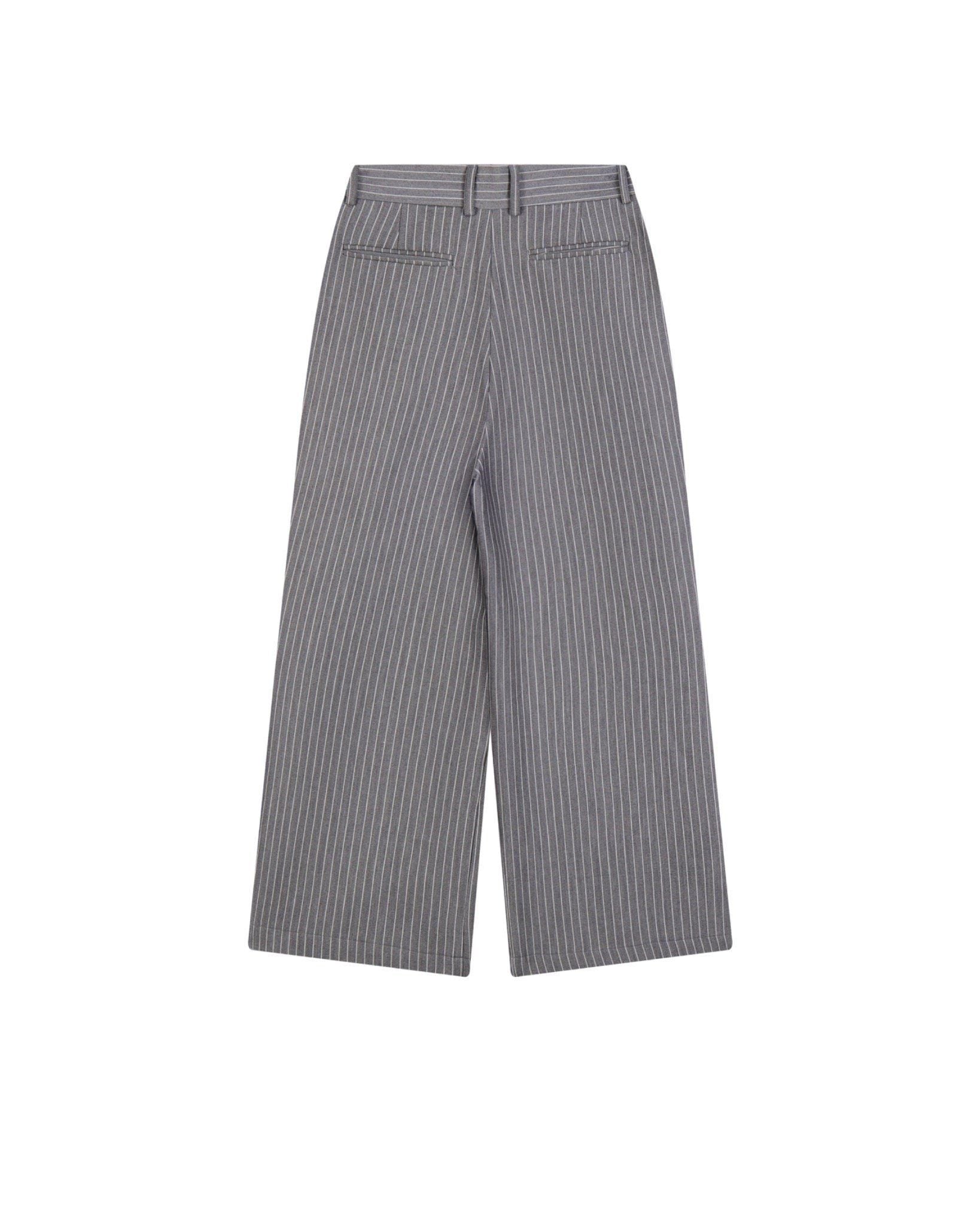 LIDER - ROLLING WIDE-LEG TROUSERS [Striped Grey]
