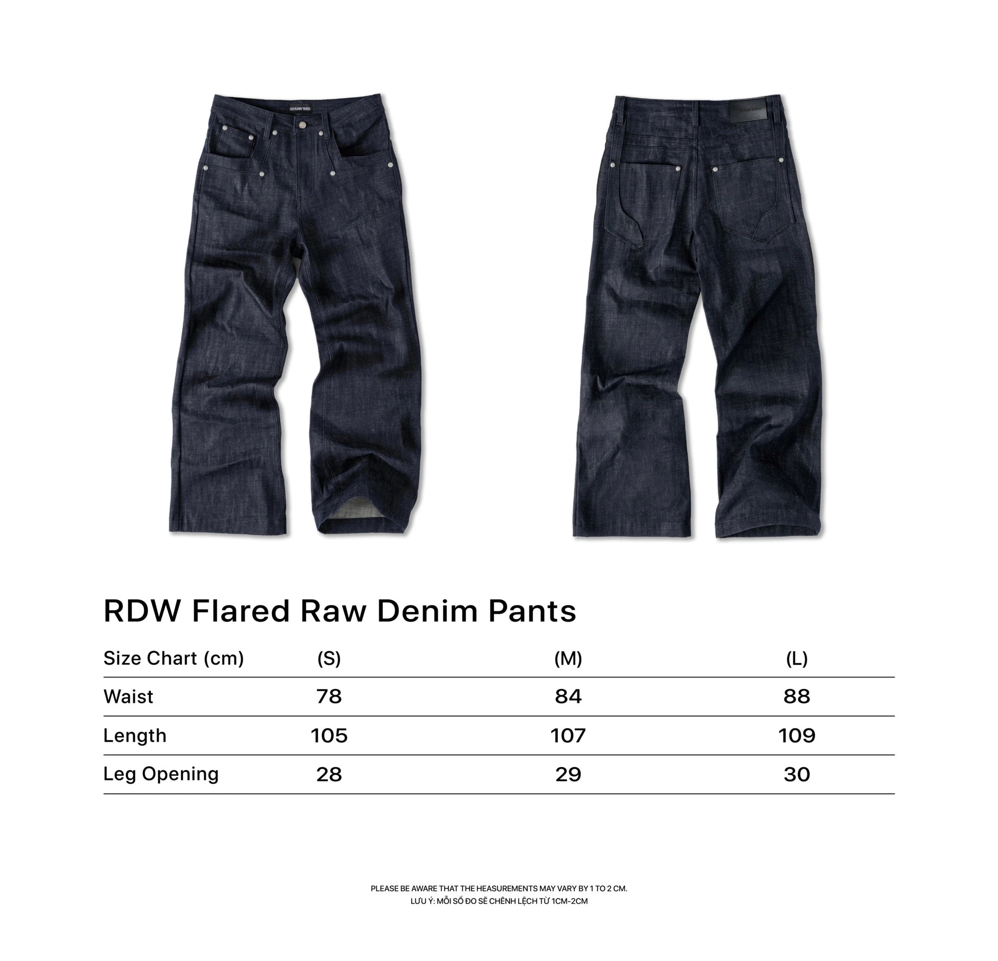 RDW Flare RAW Denim - NAVY