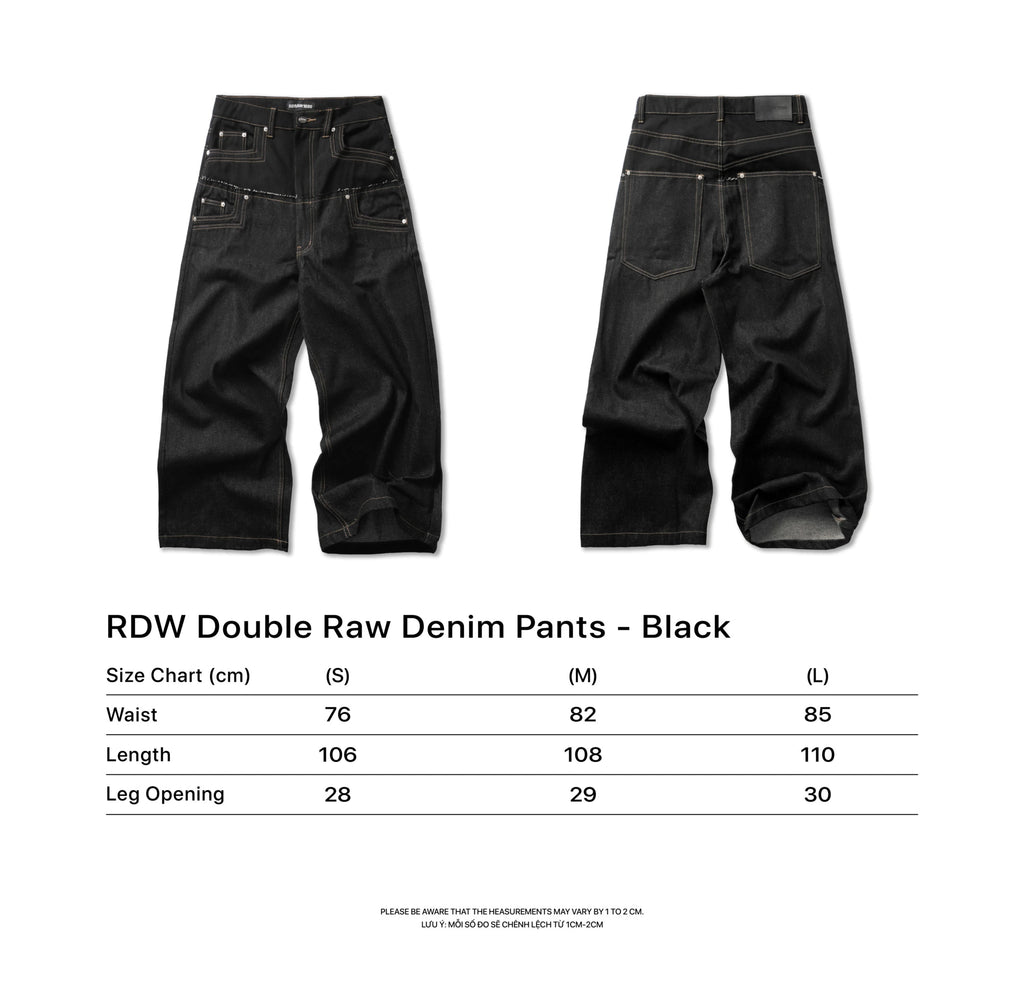 RDW Double RAW Denim Pants - Black