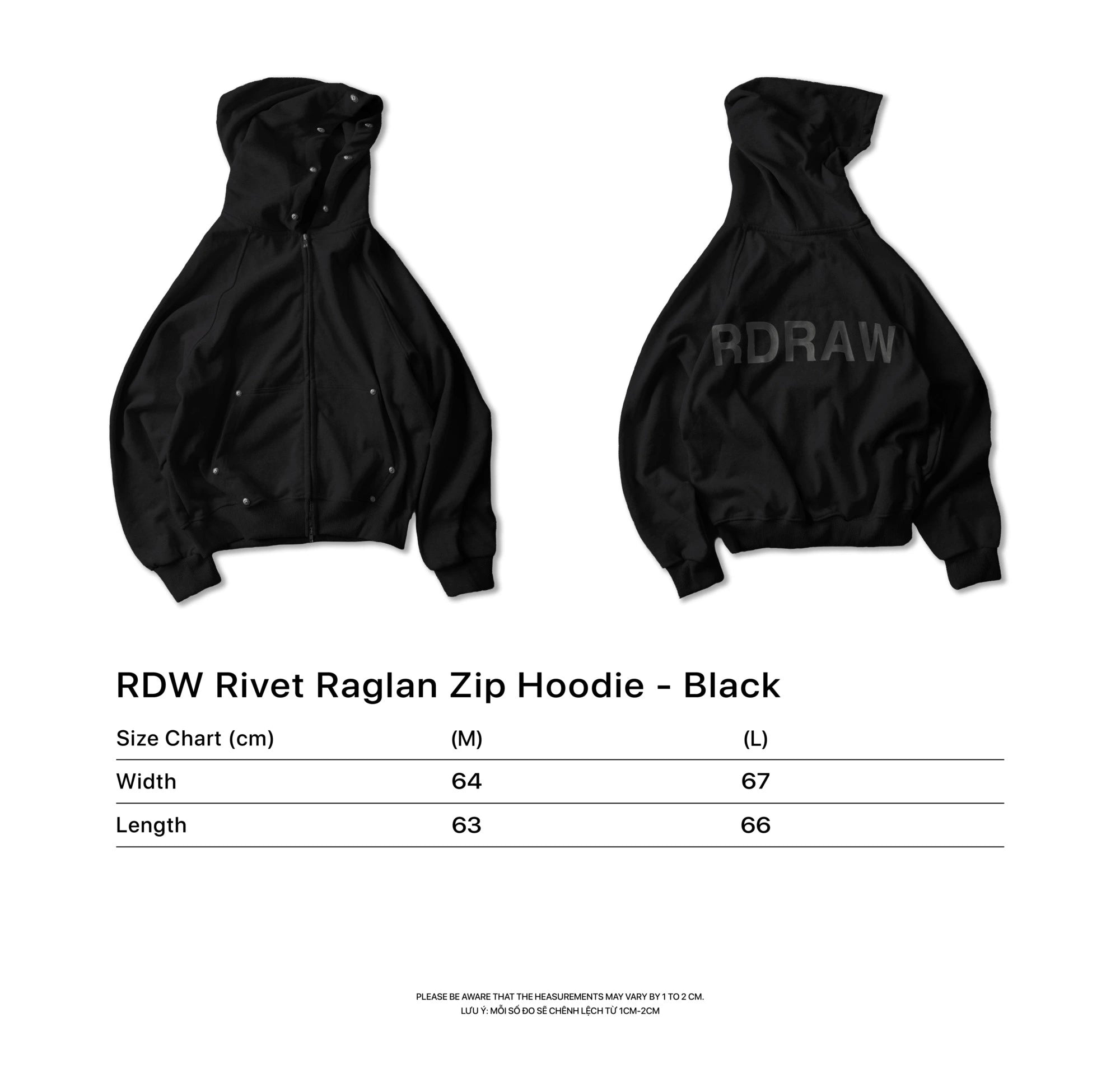 RDW Rivet Raglan Hoodie - GREY