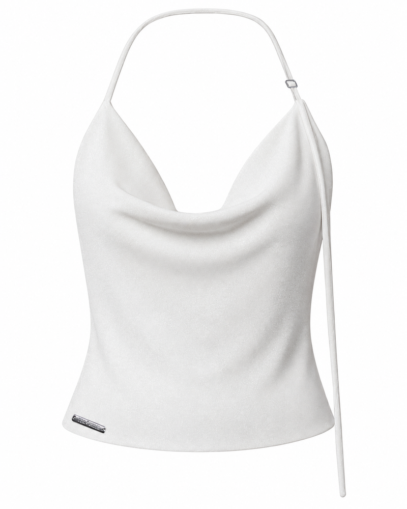 THE FANCÉ Suzy Top White Bling – white background product photo