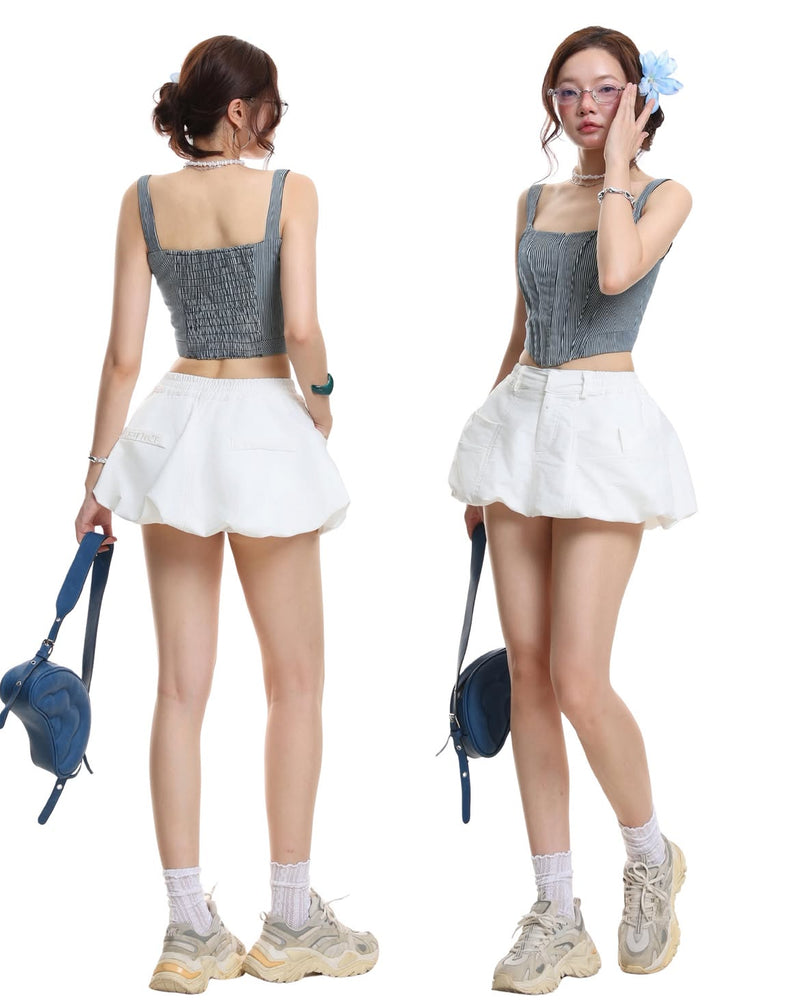 THE FANCÉ Balloon Skirt White – official view 2