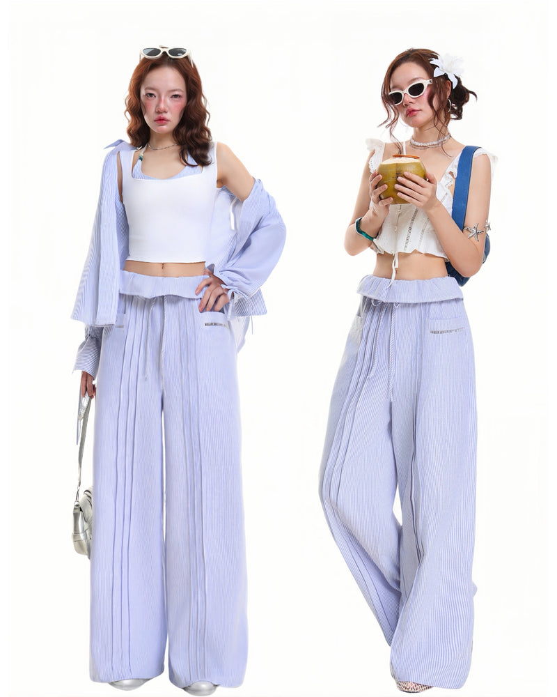 THE FANCÉ Lazy Mood Pants Sky Striped – official view 1