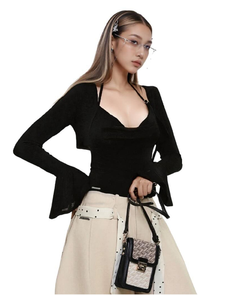 THE FANCÉ Simla Cardigan Black – official view 1
