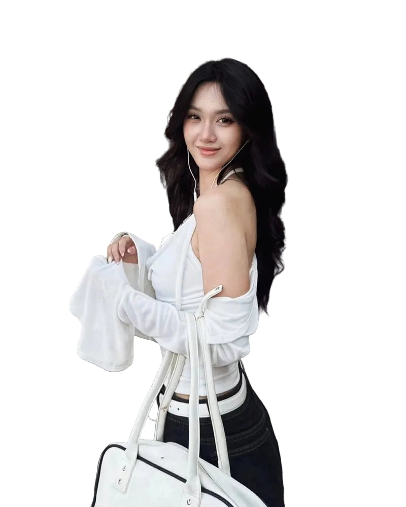 THE FANCÉ Simla Cardigan White – official view 1