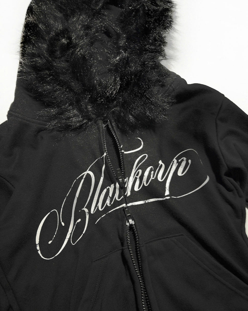 Blackorp Fur Trimming Hooded Zip-Up